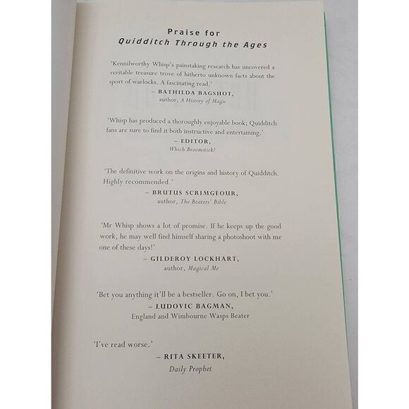 Quidditch Through the Ages by Kennilworthy Whisp Hard Cover 1st Printing Edition - Picture 4 of 5